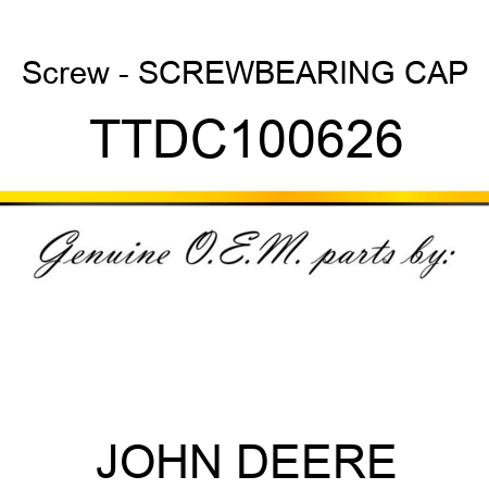 Screw - SCREW,BEARING CAP TTDC100626