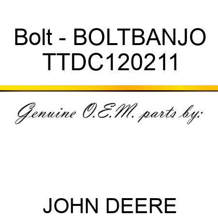 Bolt - BOLT,BANJO TTDC120211