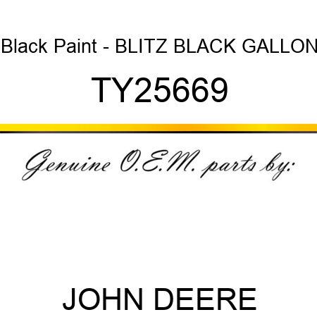 Black Paint - BLITZ BLACK, GALLON TY25669