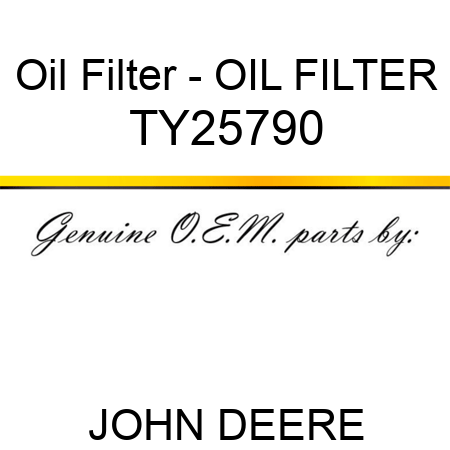 Oil Filter - OIL FILTER TY25790