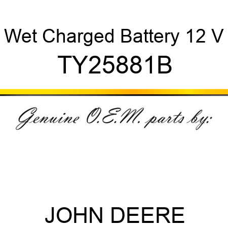 Wet Charged Battery 12 V TY25881B