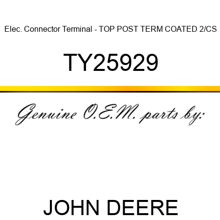 Elec. Connector Terminal - TOP POST TERM COATED 2/CS TY25929