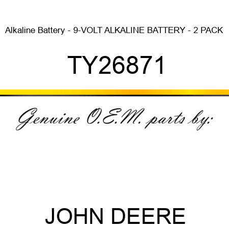 Alkaline Battery - 9-VOLT ALKALINE BATTERY - 2 PACK TY26871