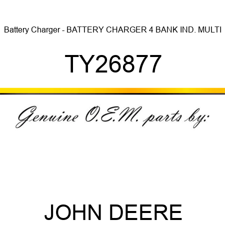 Battery Charger - BATTERY CHARGER, 4 BANK IND. MULTI TY26877