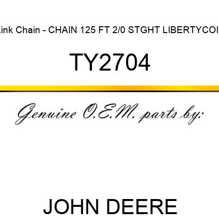 Link Chain - CHAIN, 125 FT 2/0 STGHT LIBERTYCOIL TY2704