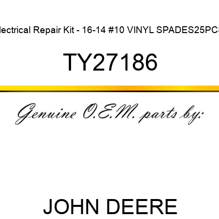 Electrical Repair Kit - 16-14 #10 VINYL SPADES,25PCS. TY27186
