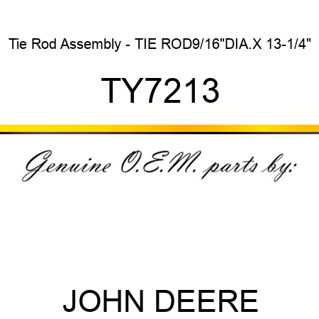 Tie Rod Assembly - TIE ROD,9/16