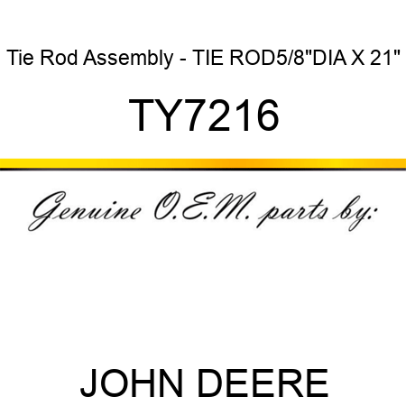 Tie Rod Assembly - TIE ROD,5/8