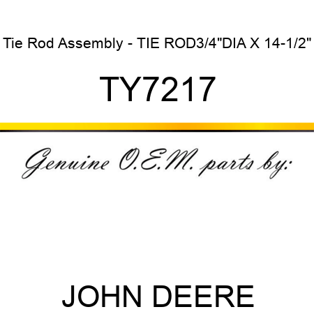 Tie Rod Assembly - TIE ROD,3/4