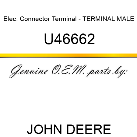 Elec. Connector Terminal - TERMINAL, MALE U46662