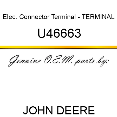 Elec. Connector Terminal - TERMINAL U46663