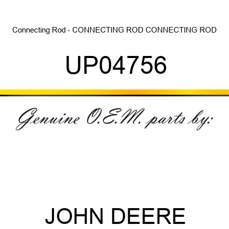 Connecting Rod - CONNECTING ROD, CONNECTING ROD UP04756
