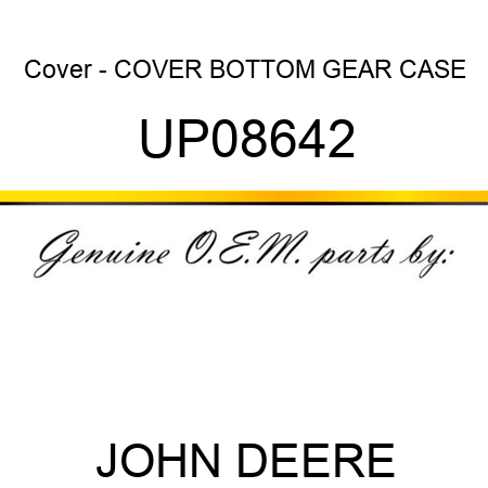 Cover - COVER, BOTTOM GEAR CASE UP08642