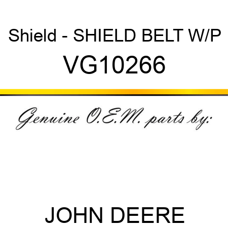 Shield - SHIELD, BELT W/P VG10266