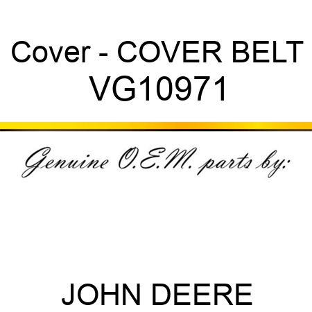 Cover - COVER, BELT VG10971