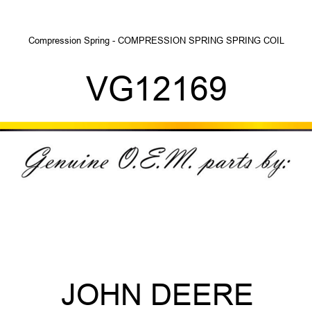 Compression Spring - COMPRESSION SPRING, SPRING, COIL VG12169