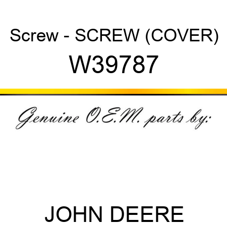 Screw - SCREW (COVER) W39787