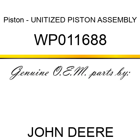Piston - UNITIZED PISTON ASSEMBLY WP011688