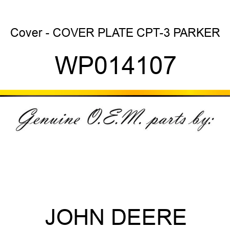 Cover - COVER PLATE CPT-3 PARKER WP014107