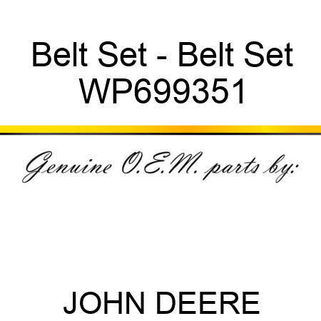 Belt Set - Belt Set WP699351