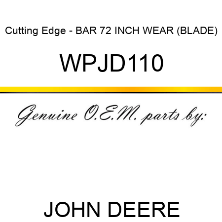 Cutting Edge - BAR, 72 INCH WEAR (BLADE) WPJD110