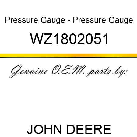 Pressure Gauge - Pressure Gauge WZ1802051