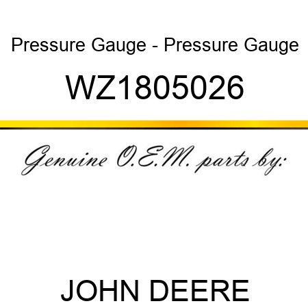 Pressure Gauge - Pressure Gauge WZ1805026
