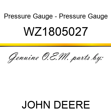 Pressure Gauge - Pressure Gauge WZ1805027