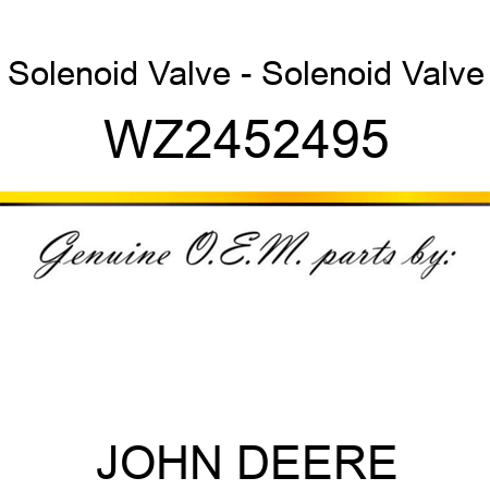 Solenoid Valve - Solenoid Valve WZ2452495