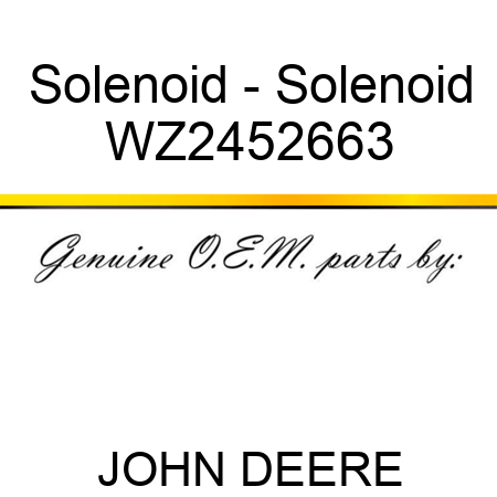 Solenoid - Solenoid WZ2452663