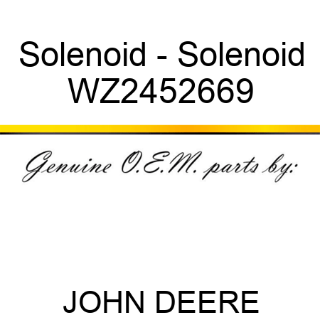 Solenoid - Solenoid WZ2452669
