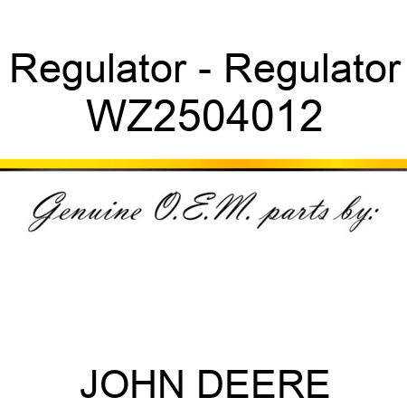 Regulator - Regulator WZ2504012