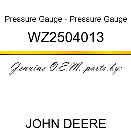 Pressure Gauge - Pressure Gauge WZ2504013