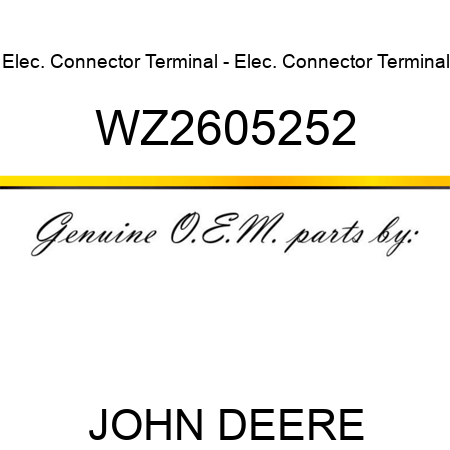 Elec. Connector Terminal - Elec. Connector Terminal WZ2605252