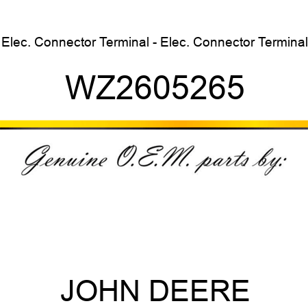Elec. Connector Terminal - Elec. Connector Terminal WZ2605265