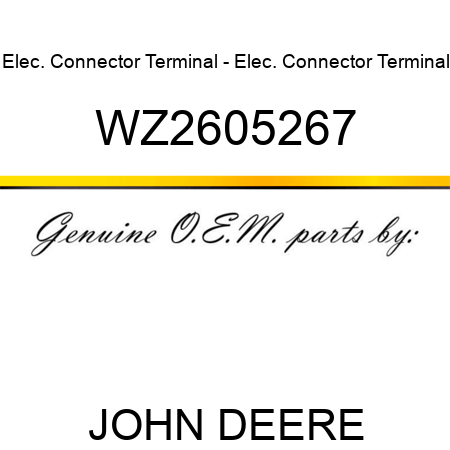 Elec. Connector Terminal - Elec. Connector Terminal WZ2605267