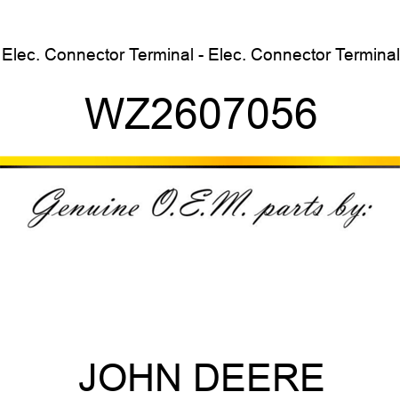 Elec. Connector Terminal - Elec. Connector Terminal WZ2607056