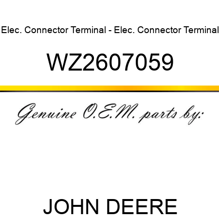 Elec. Connector Terminal - Elec. Connector Terminal WZ2607059