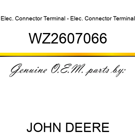 Elec. Connector Terminal - Elec. Connector Terminal WZ2607066