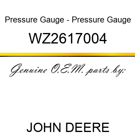 Pressure Gauge - Pressure Gauge WZ2617004
