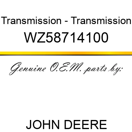 Transmission - Transmission WZ58714100