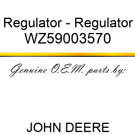 Regulator - Regulator WZ59003570