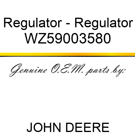 Regulator - Regulator WZ59003580