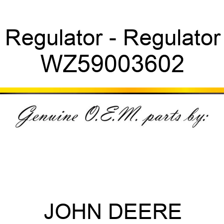 Regulator - Regulator WZ59003602
