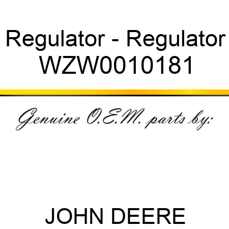 Regulator - Regulator WZW0010181