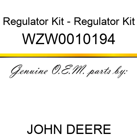 Regulator Kit - Regulator Kit WZW0010194