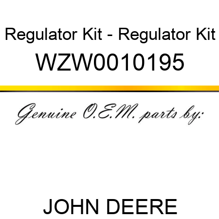 Regulator Kit - Regulator Kit WZW0010195