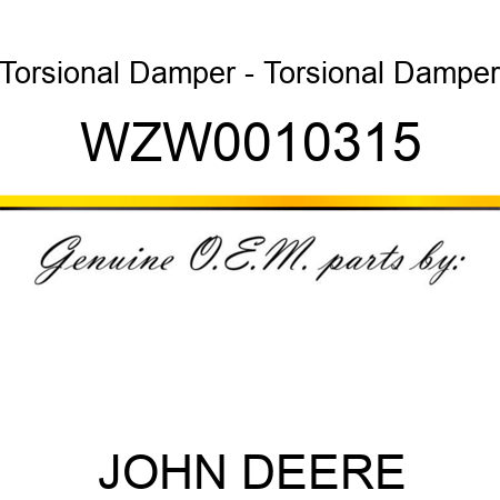 Torsional Damper - Torsional Damper WZW0010315