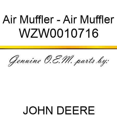 Air Muffler - Air Muffler WZW0010716