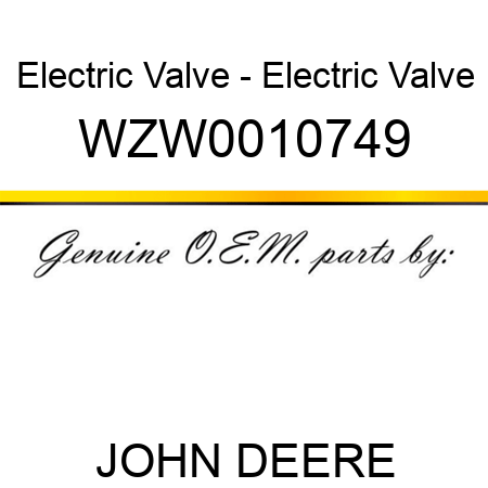 Electric Valve - Electric Valve WZW0010749
